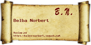 Belba Norbert névjegykártya